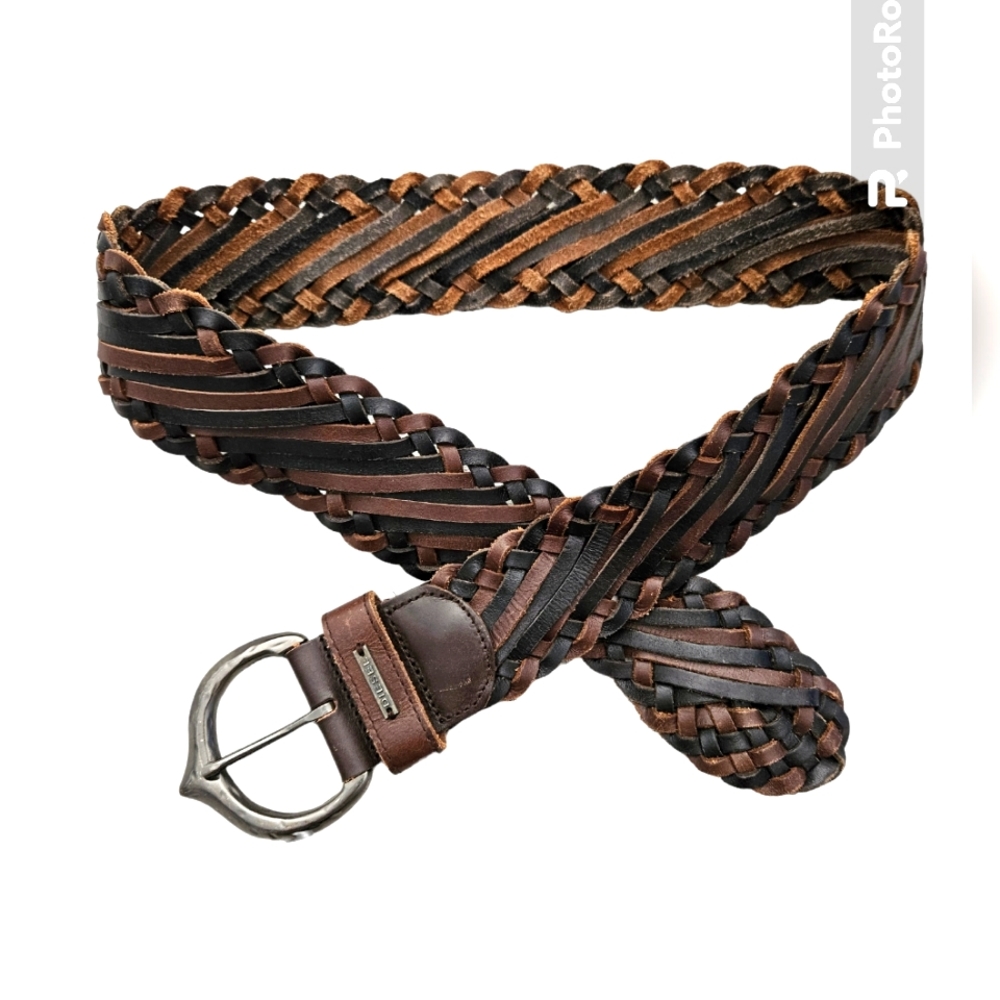 DIESEL Black and Brown Leather Belt
